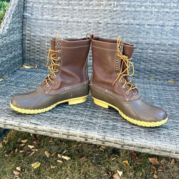 L.L. Bean 10” Leather Hunting Boots Women’s Size 10 - Picture 3 of 13